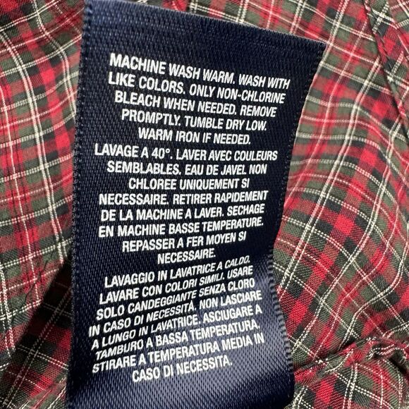 Ralph Lauren Girl's Plaid Red Green Tartan Long Sleeve Ruffle Buttons Top Size 5 - Picture 15 of 15